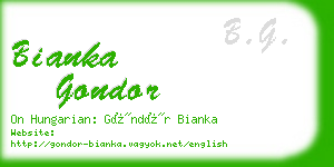 bianka gondor business card